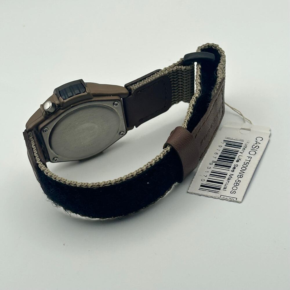 Casio Forester FT-500 Brown Resin Case St. Steel Watch Working New Battery - Picture 5 of 8